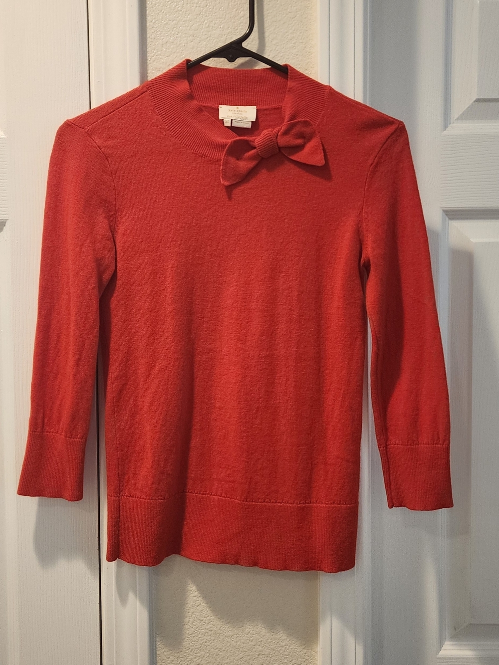 kate spade Red Bow Accent Crewneck Sweater
